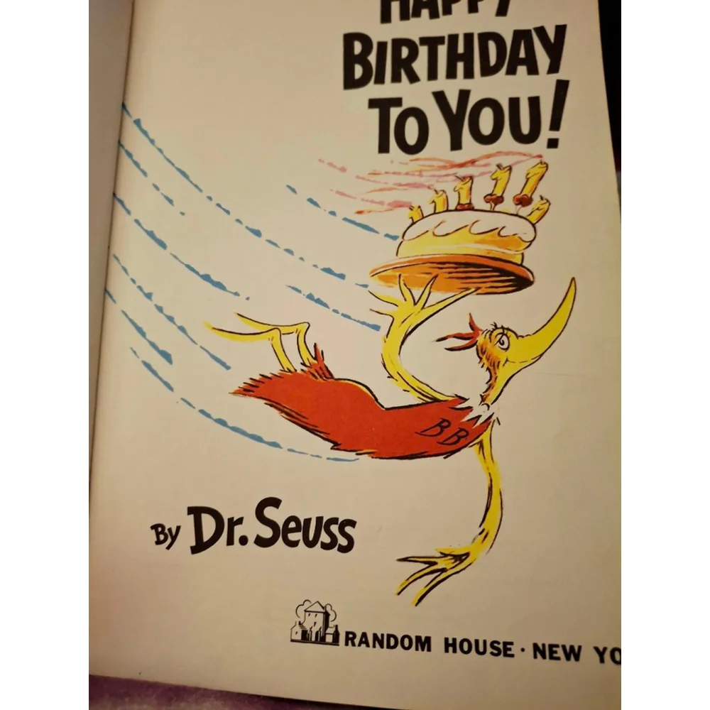 Dr. Seuss Happy Birthday To You! Book One Size school library vintage